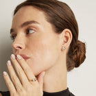 Georgian Toi et Moi Stud Earrings