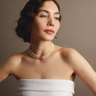 Aurate x Marilyn Monroe: Gold Knot Pearl Necklace