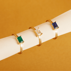 Birthstone Baguette Ring - Garnet