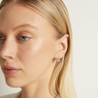 Lab Grown White Sapphire Edwardian Earrings