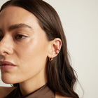 Pear Lab Grown White Sapphire Solitaire Ear Cuff