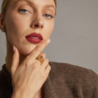 Vintage Red Ruby Flower Ring