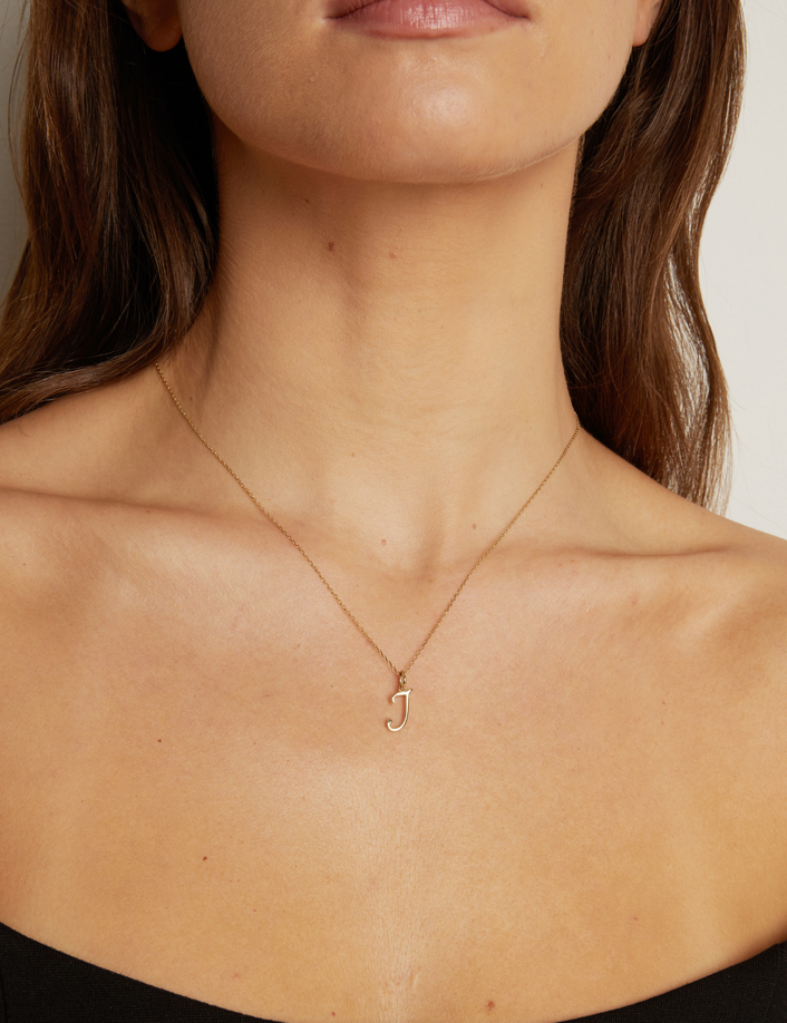 Script Gold Letter Pendant