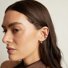 Pear Lab Grown White Sapphire Solitaire Ear Cuff