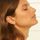 Lab Grown White Sapphire Baguette Huggie Earrings