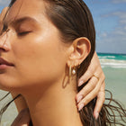 Pearl Drop Huggie Earrings