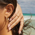 Pearl Drop Huggie Earrings