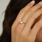 Round Lab Grown White Sapphire Solitaire Pavé Ring