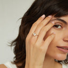 Round Lab Grown White Sapphire Solitaire Pavé Ring