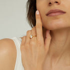 Round Lab Grown White Sapphire Solitaire Ring