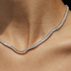 Lab Grown White Sapphire Marquise Tennis Necklace