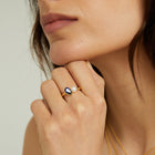Pearl Toi et Moi Ring - London Blue Topaz