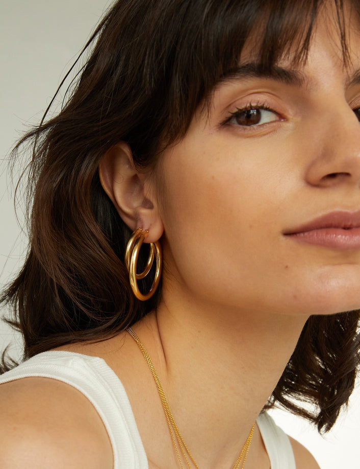 Gold Hoop Earrings - 4mm