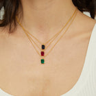 Emerald Gemstone Solitaire Necklace