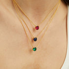 Round Gemstone Solitaire Necklace