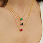 Oval Gemstone Solitaire Necklace