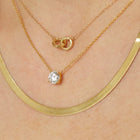Round Gemstone Solitaire Necklace