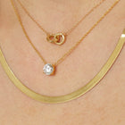 Round Gemstone Solitaire Necklace