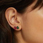 Pear Gemstone Solitaire Stud Earrings