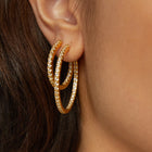 Lab Grown White Sapphire Hoop Earrings