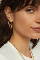 Lab Grown White Sapphire Hoop Earrings