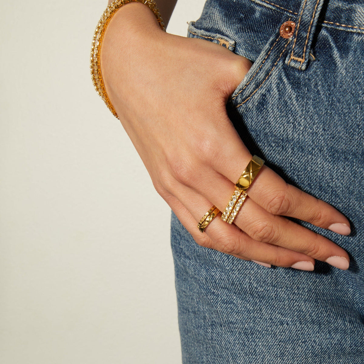 Lab Grown White Sapphire Eternity Ring