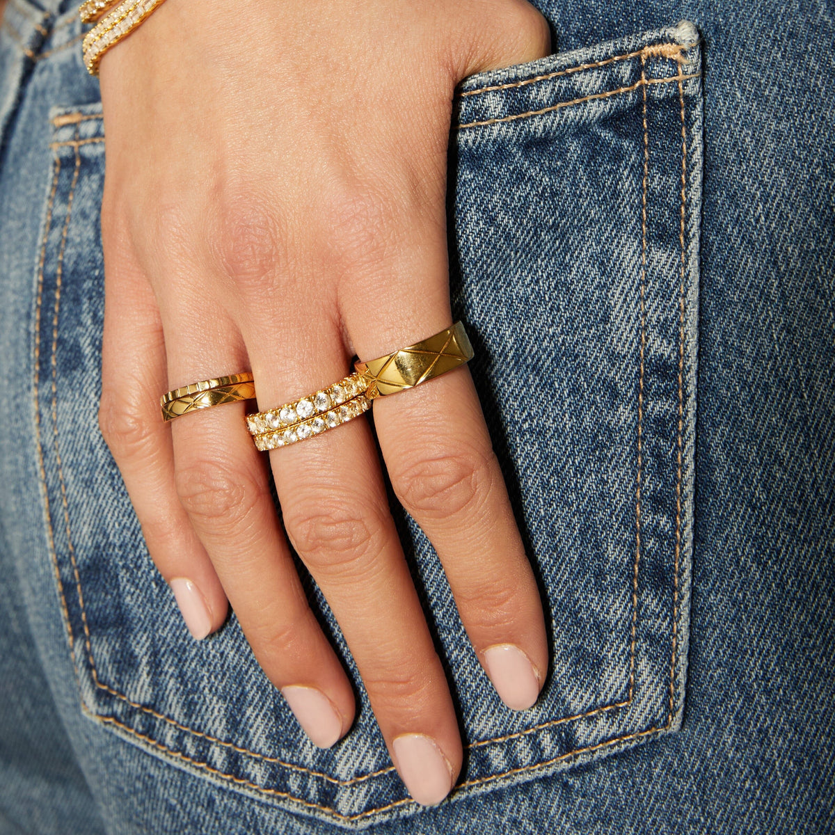 Lab Grown White Sapphire Eternity Ring