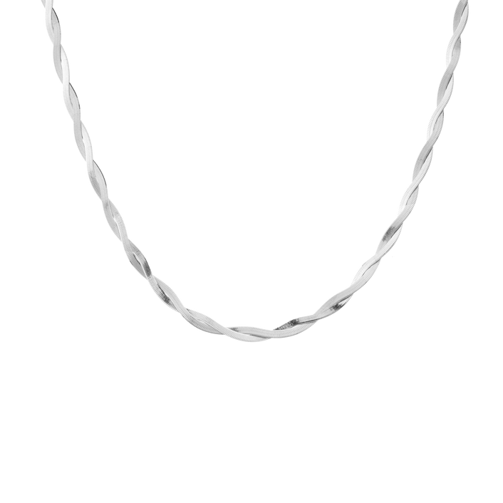 Herringbone Twist Necklace Vermeil White Gold 16in 18in First