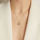 Oval Lab Grown White Sapphire Bezel Pendant
