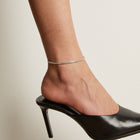 Lab Grown White Sapphire Tennis Anklet