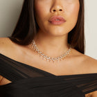 Lab Grown White Sapphire Teardrop Tennis Necklace