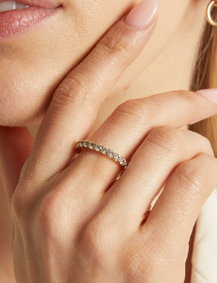 Lab Grown White Sapphire Birthstone Heritage Ring