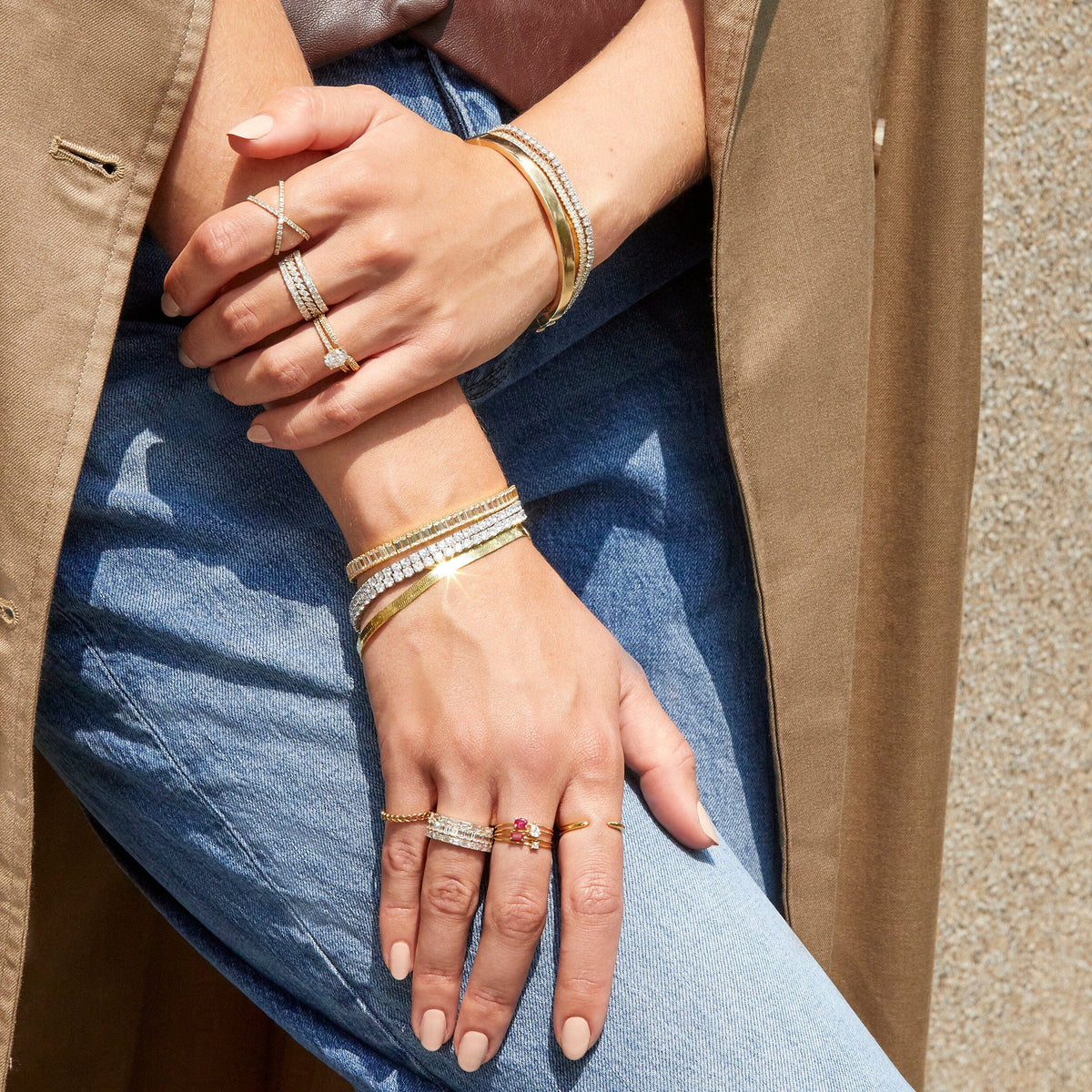 Gold Herringbone Chain Bracelet