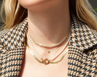 Solid Gold Herringbone Chain Necklace