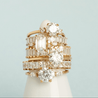 Emerald-Cut Floral Diamond Ring