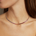 Pink Ombré Baguette Tennis Necklace