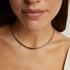 Pink Ombré Baguette Tennis Necklace