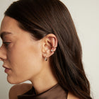Mini Pear Lab Grown White Sapphire Solitaire Ear Cuff