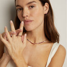 Pink Ombré Baguette Tennis Necklace