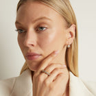 Lab Grown White Sapphire Edwardian Earrings