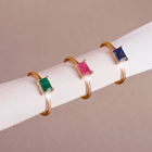 Birthstone Baguette Ring - Garnet