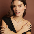 Pink Ombré Baguette Tennis Necklace