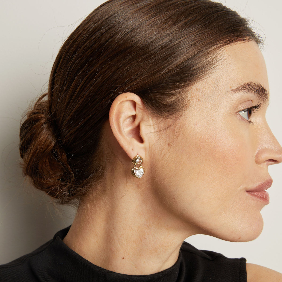 Radiant Heart Art Deco Drop Earrings