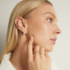 Lab Grown White Sapphire Edwardian Earrings