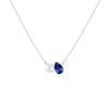 Pearl Toi et Moi Necklace Vermeil 14k 18k White Gold Blue Sapphire First