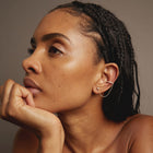 Aurate x Frye: Lab Grown White Sapphire Stud and Ear Cuff