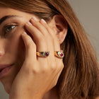 Vintage Red Ruby Cabochon Ring