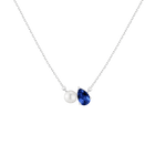 Pearl Toi et Moi Necklace  - Blue Sapphire