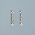 Lab Grown White Sapphire Mosaic Tennis Earrings