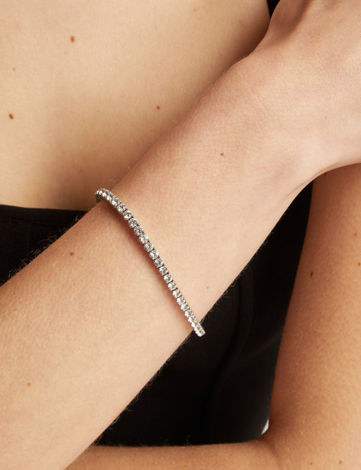 Unbreakable Lab Grown White Sapphire Tennis Bracelet